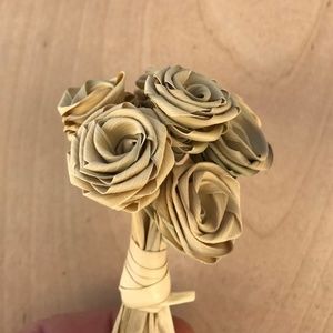 8 Roses In A Bouquet All Handmade Palmetto Leaf Great Stocking Stuffer